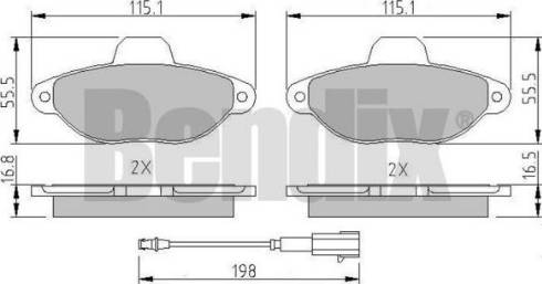 BENDIX 511203 - Тормозные колодки, дисковые, комплект autospares.lv