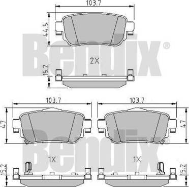 BENDIX 511230 - Тормозные колодки, дисковые, комплект autospares.lv