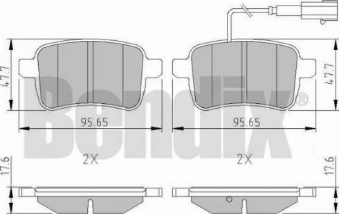 BENDIX 511225 - Тормозные колодки, дисковые, комплект autospares.lv