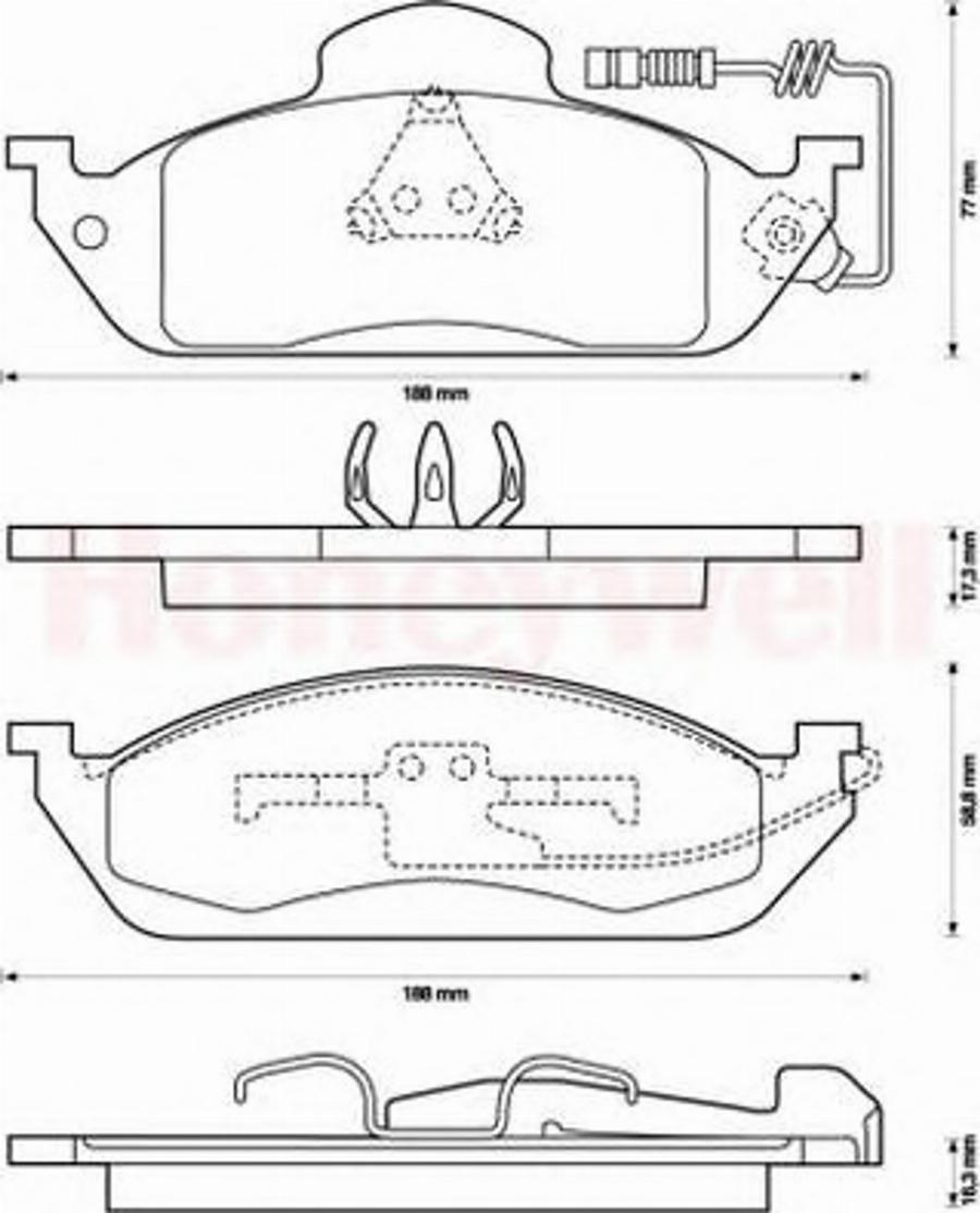 BENDIX 573034B - Тормозные колодки, дисковые, комплект autospares.lv