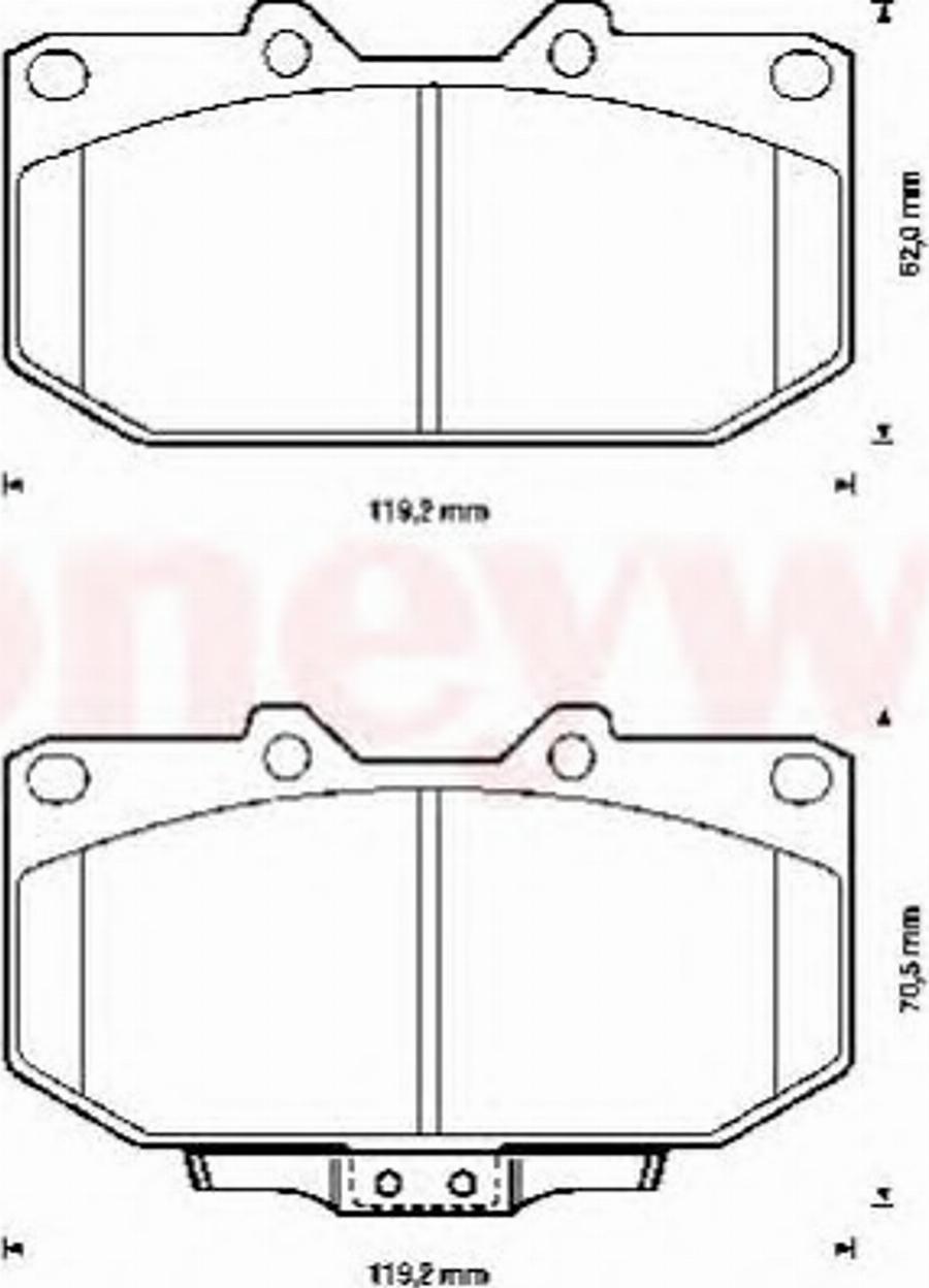 BENDIX 572252B - Тормозные колодки, дисковые, комплект autospares.lv