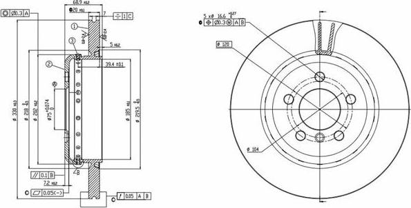 Bendix-AU BR9666 EURO+ - Тормозной диск autospares.lv