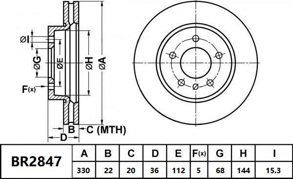 Bendix-AU BR2847 ULT - Тормозной диск autospares.lv