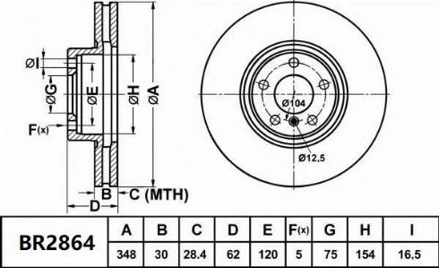 Bendix-AU BR2864 - Тормозной диск autospares.lv