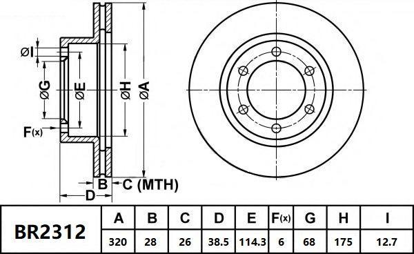 Bendix-AU BR2312 ULT - Тормозной диск autospares.lv