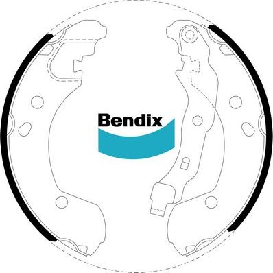 Bendix-AU BS5060 - Комплект тормозных колодок, барабанные autospares.lv