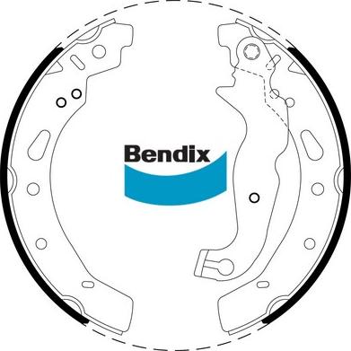 Bendix-AU BS5022 - Комплект тормозных колодок, барабанные autospares.lv