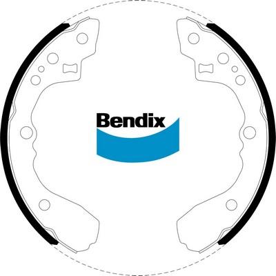 Bendix-AU BS1409 - Комплект тормозных колодок, барабанные autospares.lv