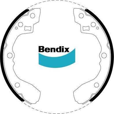 Bendix-AU BS1753 - Комплект тормозных колодок, барабанные autospares.lv