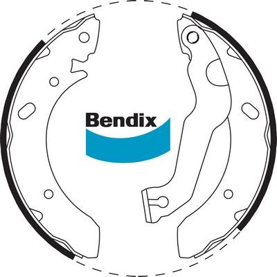 Bendix-AU BS1702 - Комплект тормозных колодок, барабанные autospares.lv