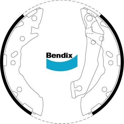 Bendix-AU BS1739 - Комплект тормозных колодок, барабанные autospares.lv