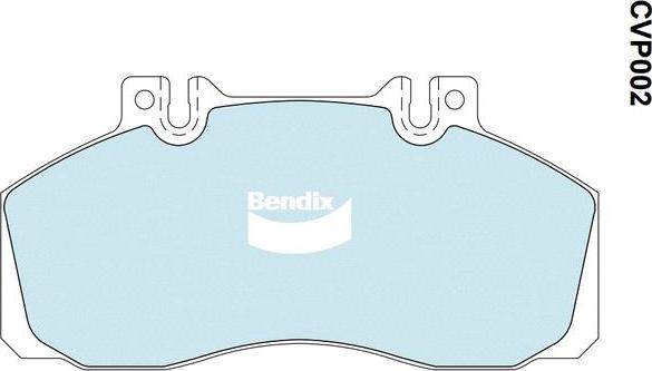 Bendix-AU CVP002 PT - Тормозные колодки, дисковые, комплект autospares.lv