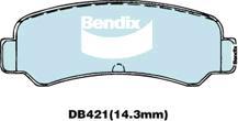 Bendix-AU DB421 GCT - Тормозные колодки, дисковые, комплект autospares.lv