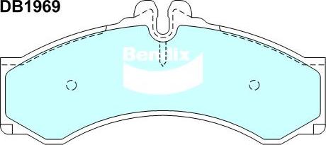 Bendix-AU DB1969 HD - Тормозные колодки, дисковые, комплект autospares.lv