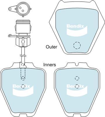 Bendix-AU DB1443 EURO+ - Тормозные колодки, дисковые, комплект autospares.lv