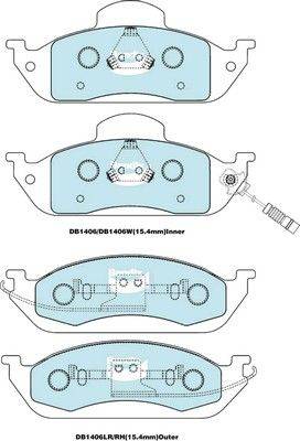 Bendix-AU DB1406 EURO+ - Тормозные колодки, дисковые, комплект autospares.lv