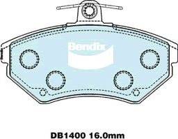 Bendix-AU DB1400 EURO+ - Тормозные колодки, дисковые, комплект autospares.lv