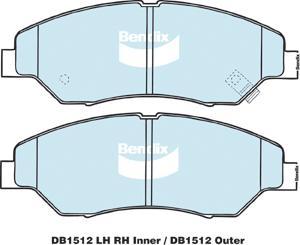 Bendix-AU DB1512 HD - Тормозные колодки, дисковые, комплект autospares.lv