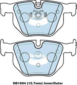 Bendix-AU DB1694 EURO+ - Тормозные колодки, дисковые, комплект autospares.lv