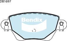 Bendix-AU DB1697 GCT - Тормозные колодки, дисковые, комплект autospares.lv