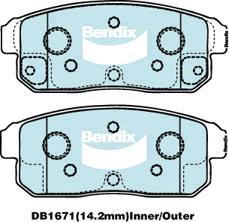 Bendix-AU DB1671 GCT - Тормозные колодки, дисковые, комплект autospares.lv