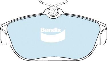Bendix-AU DB1198 EURO+ - Тормозные колодки, дисковые, комплект autospares.lv