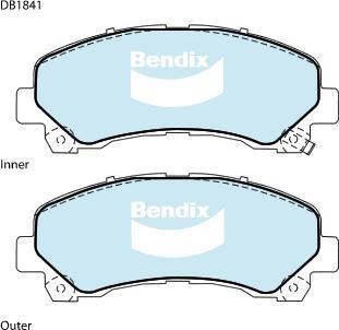 Bendix-AU DB1841 -4WD - Тормозные колодки, дисковые, комплект autospares.lv