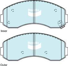 Bendix-AU DB1817 HD - Тормозные колодки, дисковые, комплект autospares.lv