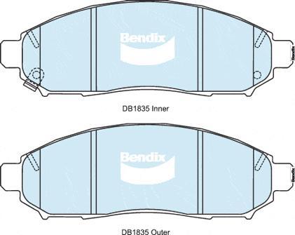 Bendix-AU DB1835 HD - Тормозные колодки, дисковые, комплект autospares.lv