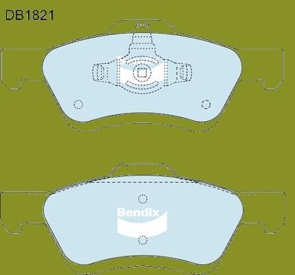 Bendix-AU DB1821 -4WD - Тормозные колодки, дисковые, комплект autospares.lv