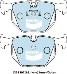 Bendix-AU DB1397 -4WD - Тормозные колодки, дисковые, комплект autospares.lv