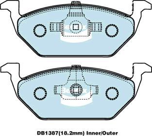 Bendix-AU DB1387 EURO+ - Тормозные колодки, дисковые, комплект autospares.lv