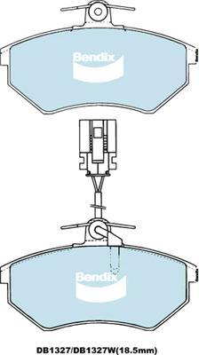 Bendix-AU DB1327 EURO+ - Тормозные колодки, дисковые, комплект autospares.lv