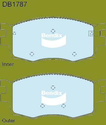 Bendix-AU DB1787 GCT - Тормозные колодки, дисковые, комплект autospares.lv