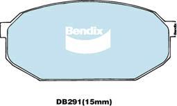 Bendix-AU DB291 GCT - Тормозные колодки, дисковые, комплект autospares.lv