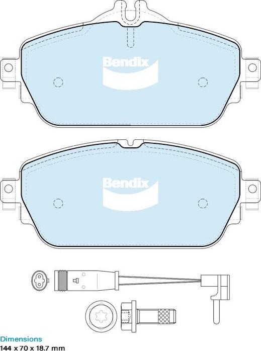 Bendix-AU DB2403 GCT - Тормозные колодки, дисковые, комплект autospares.lv