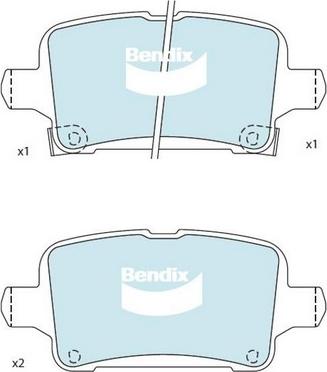 Bendix-AU DB2488 GCT - Тормозные колодки, дисковые, комплект autospares.lv