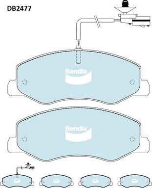 Bendix-AU DB2477 HD - Тормозные колодки, дисковые, комплект autospares.lv