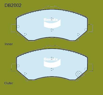 Bendix-AU DB2002 -4WD - Тормозные колодки, дисковые, комплект autospares.lv