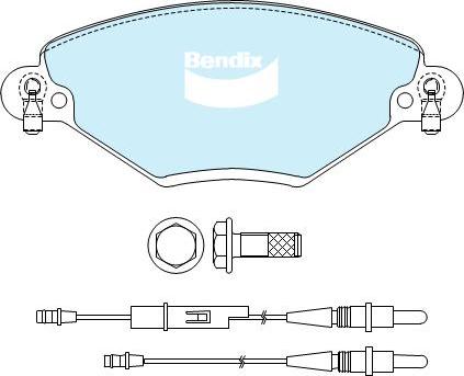 Bendix-AU DB2016 EURO+ - Тормозные колодки, дисковые, комплект autospares.lv