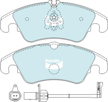 Bendix-AU DB2186 GCT - Тормозные колодки, дисковые, комплект autospares.lv