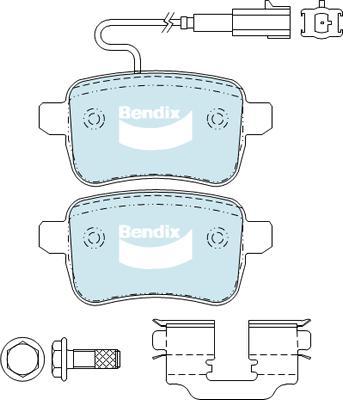 Bendix-AU DB2344 EURO+ - Тормозные колодки, дисковые, комплект autospares.lv