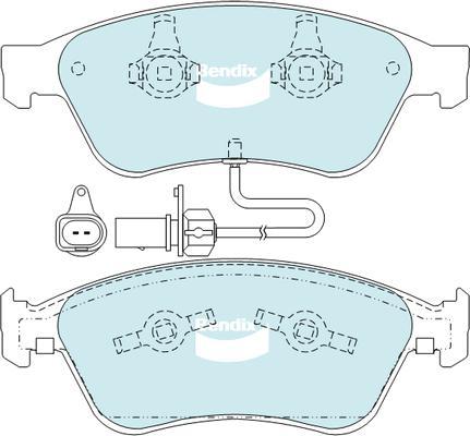 Bendix-AU DB2202 EURO+ - Тормозные колодки, дисковые, комплект autospares.lv