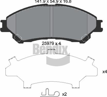 BENDIX 511168B - Тормозные колодки, дисковые, комплект autospares.lv