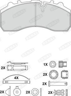 Beral 2917930004170834 - Тормозные колодки, дисковые, комплект autospares.lv