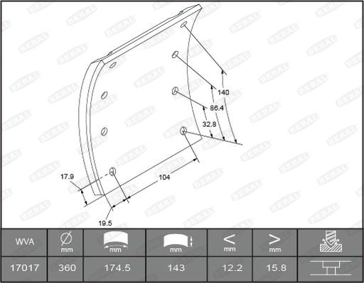 Beral KBL17017.0-1649 - Комплект тормозных башмаков, барабанные тормоза autospares.lv