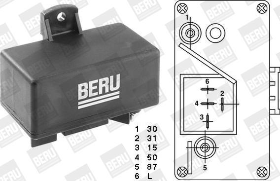 BorgWarner (BERU) GR059 - Реле, система накаливания autospares.lv