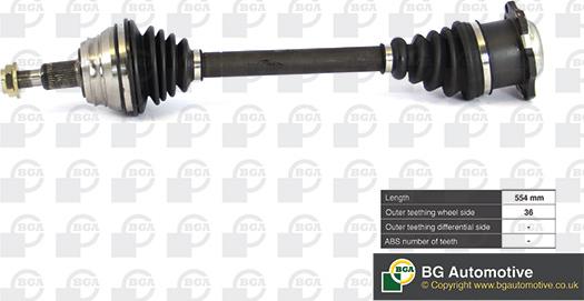 BGA DS9619L - Приводной вал autospares.lv