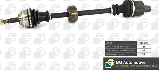 BGA DS7301RA - Приводной вал autospares.lv