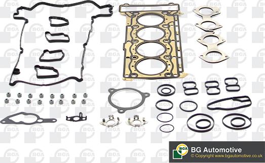 BGA HK2909 - Комплект прокладок, головка цилиндра autospares.lv